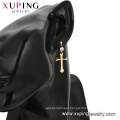 96936 xuping 18K gold color hoop wholesale cross women earrings